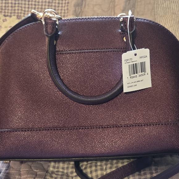 Coach F29170 Mini Sierra Metallic Raspberry Satchel & F29444 Small Wallet - Picture 3 of 9